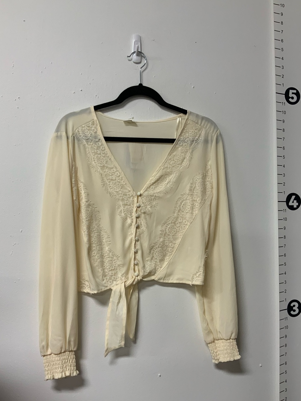 Self E lace cropped longsleeve